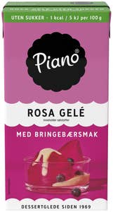 TINE Piano rosa gelé med bringebærsmak Uten sukker