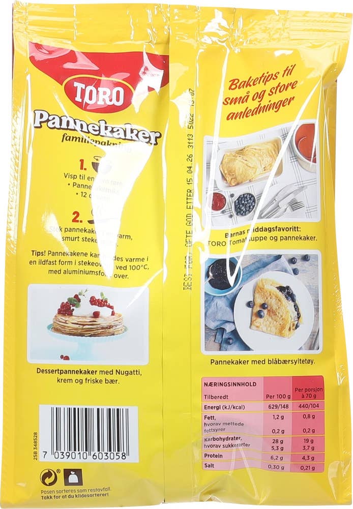 Toro Pannekaker Familiepakning