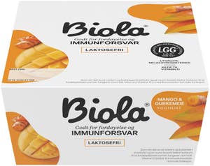 TINE Biola® yoghurt mango og gurkemeie Laktosefri, 4x125g