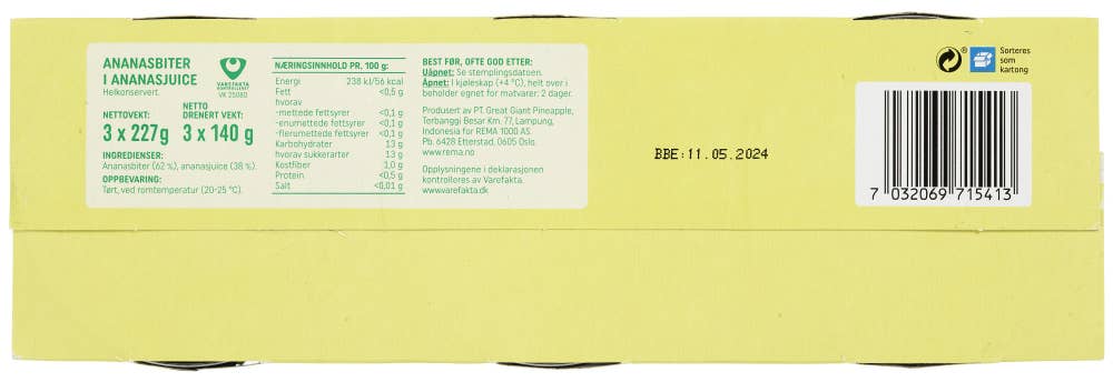 R Ananas i biter 3pk