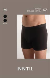 Inntil Bokser i økologisk bomull Sort, str. M