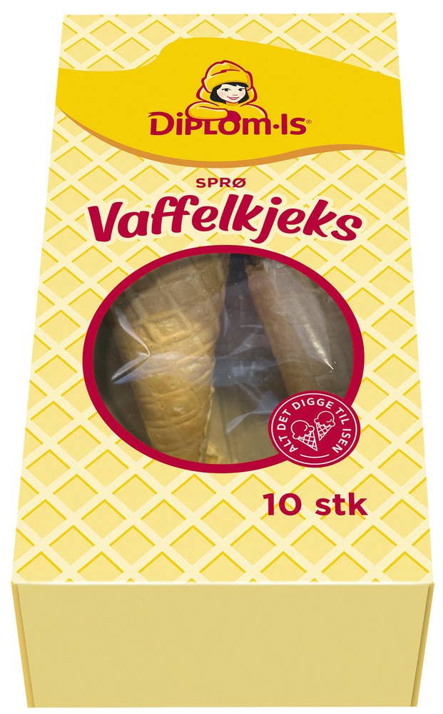 Diplom-is Sprø vaffelkjeks 10 stk