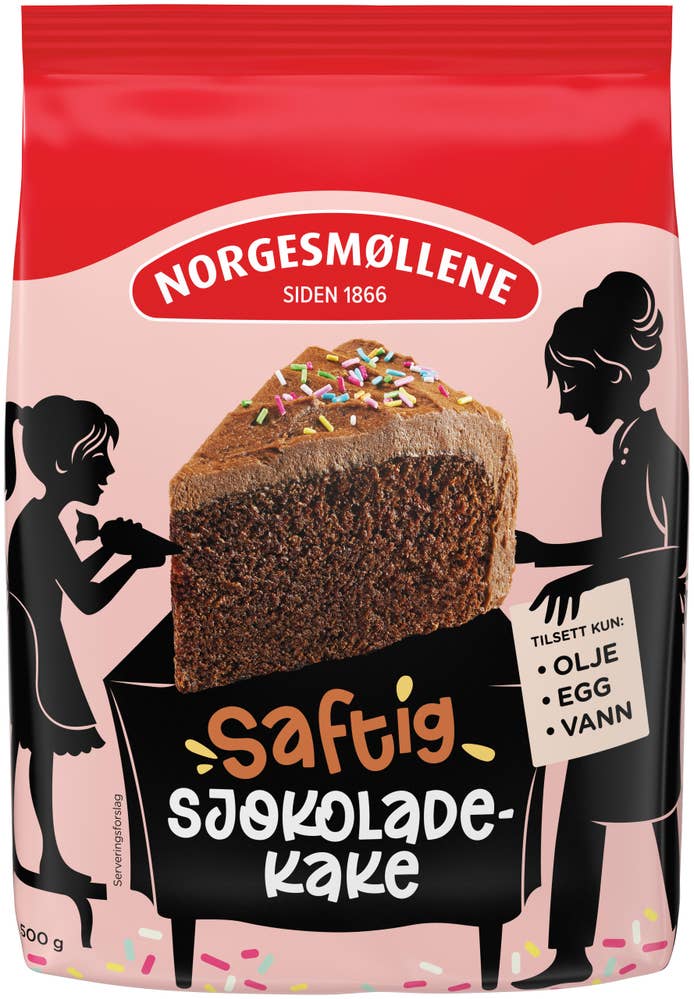 Norgesmøllene Saftig sjokoladekake
