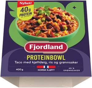 Fjordland Proteinbowl Taco med kjøttdeig, ris og grønnsaker