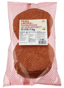 Prima Hamburger av svin Fryst