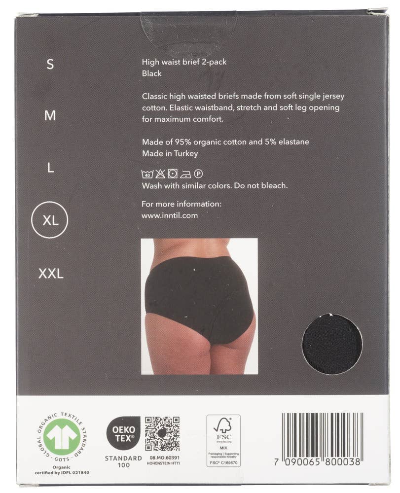 Inntil High Waist truse Sort, str. XL