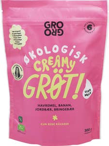 Grogro Pulvergrøt Creamy med banan og bringebær, fra 6 mnd