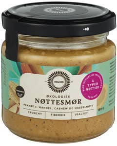 Helios Nøttesmør Økologisk, med peanøtt, mandel, cashew og hasselnøtt