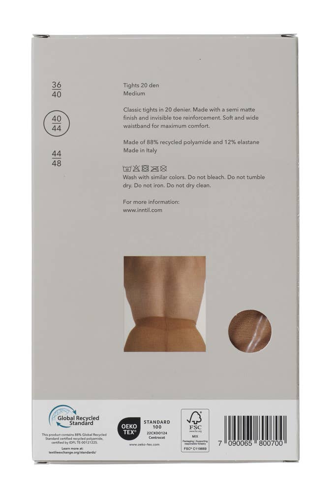 Inntil Strømpebukse 20 DEN Medium, str. 40-44, semi-matt