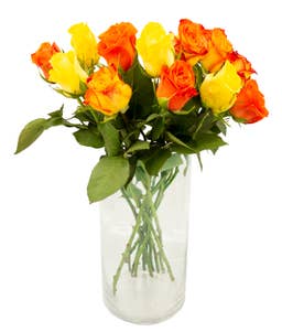 FreshFlowers Roser mix varme farger 35cm