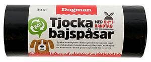 Dogman Tykke hundeposer med knytehåntak Svart