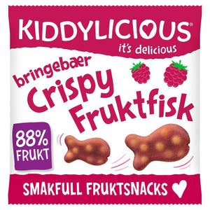 Kiddylicious Crispy fruktfisk med bringebær Fra 12 mnd