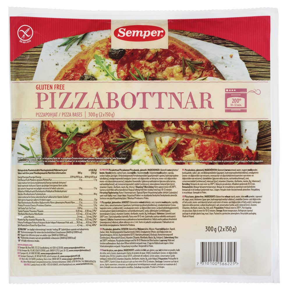 SEMPER Pizzabunn Glutenfri