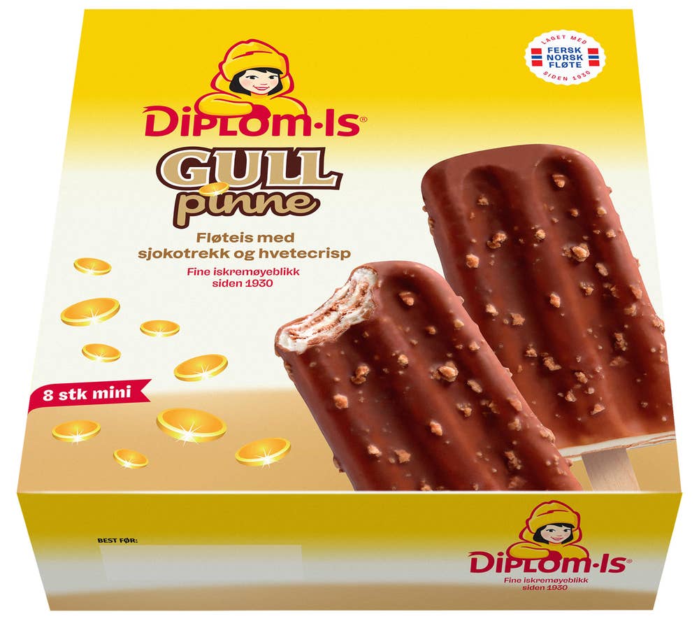 Diplom-is Gullpinne mini 8 stk