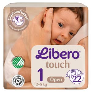 Libero Touch åpen bleie Str. 1, 2-5kg