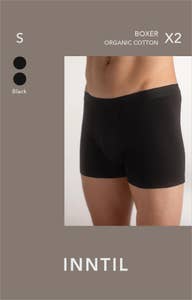 Inntil Bokser i økologisk bomull Sort, Str. S