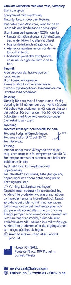 Otricare Aloe vera saltvannsspray Fra 2 år