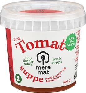 Mere Mat Suppe med tomat, squash og basilikum