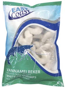 East Coast Vannamei reker 16/20 Rå, uten skall, renset