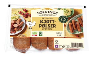solvinge Skinnfri middagspølser Kylling