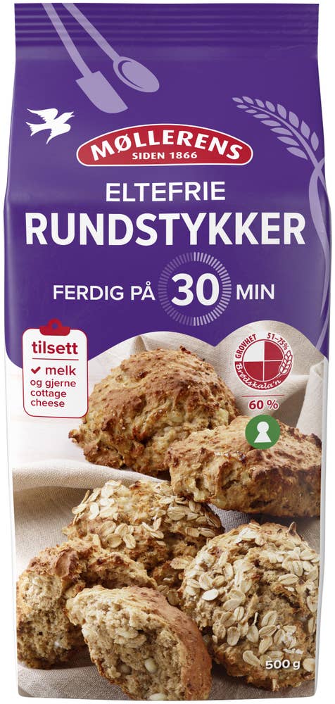 Møllerens Eltefrie rundstykker på 30 min