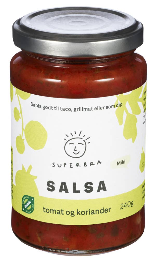 Superbra Mild salsa tomat og koriander Økologisk