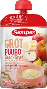Semper Grøt med eple og fersken Fra 6 mnd