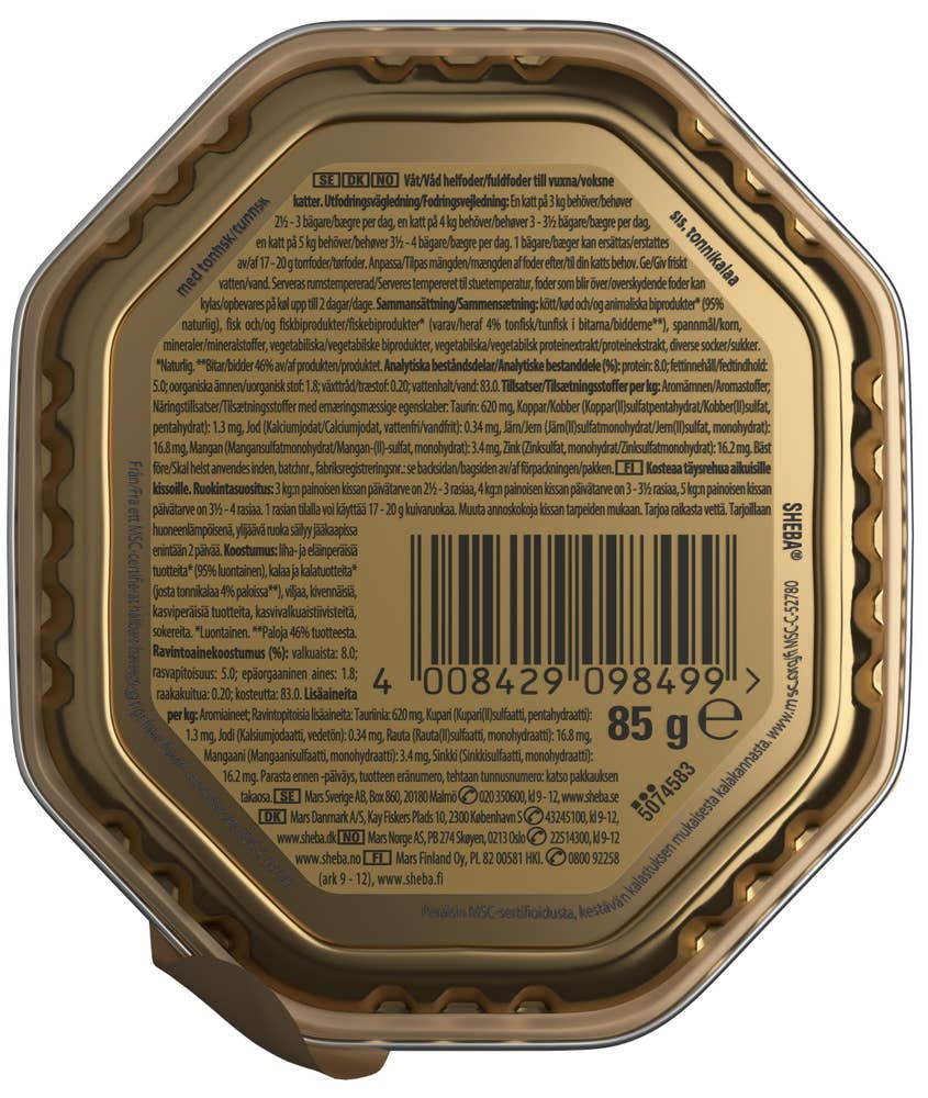 Sheba Sauce Lover våt kattematbrett med tunfisk i saus