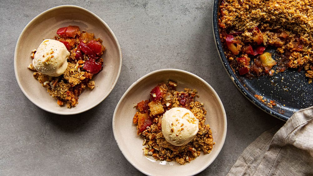 Eplecrumble med ingefær