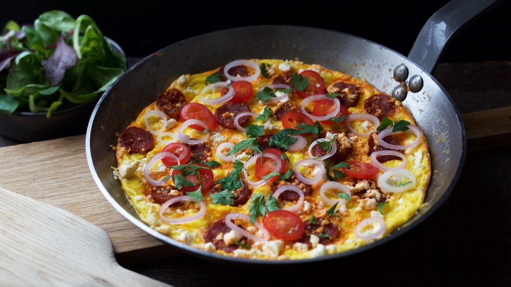 Omelett med chorizo