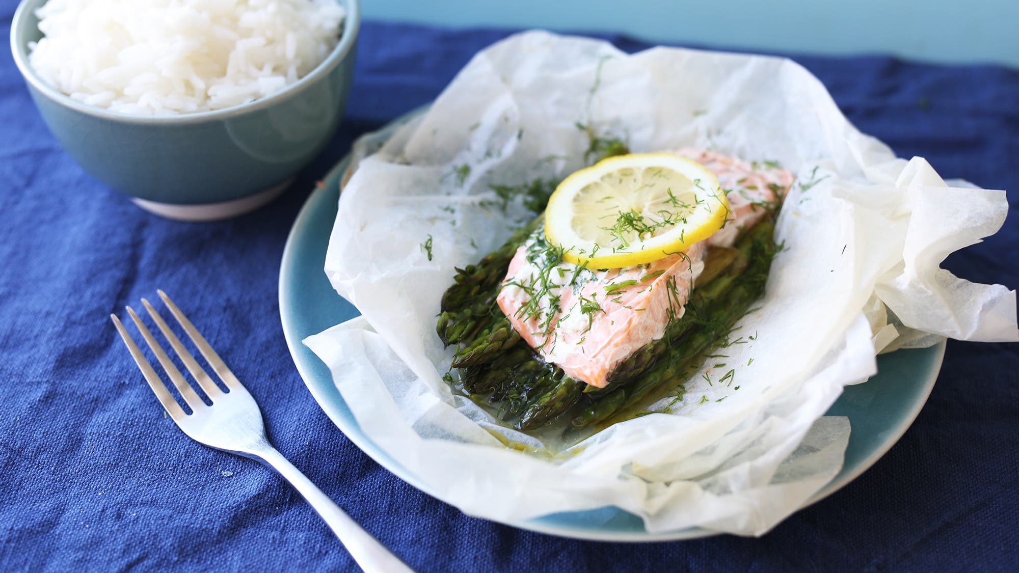 Laksepakke med asparges