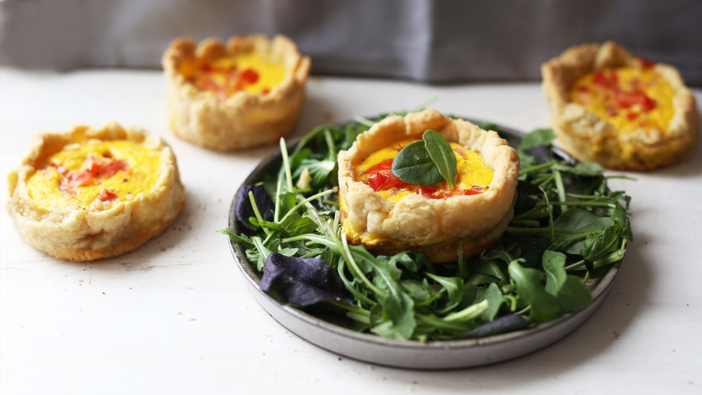 Minipai med ost og skinke