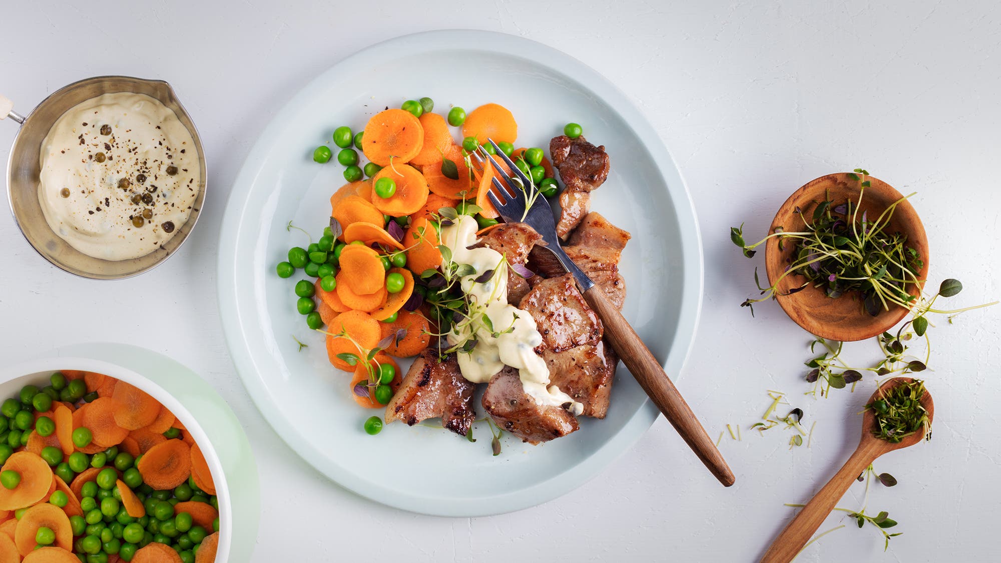 Nakkekoteletter med sennepssaus