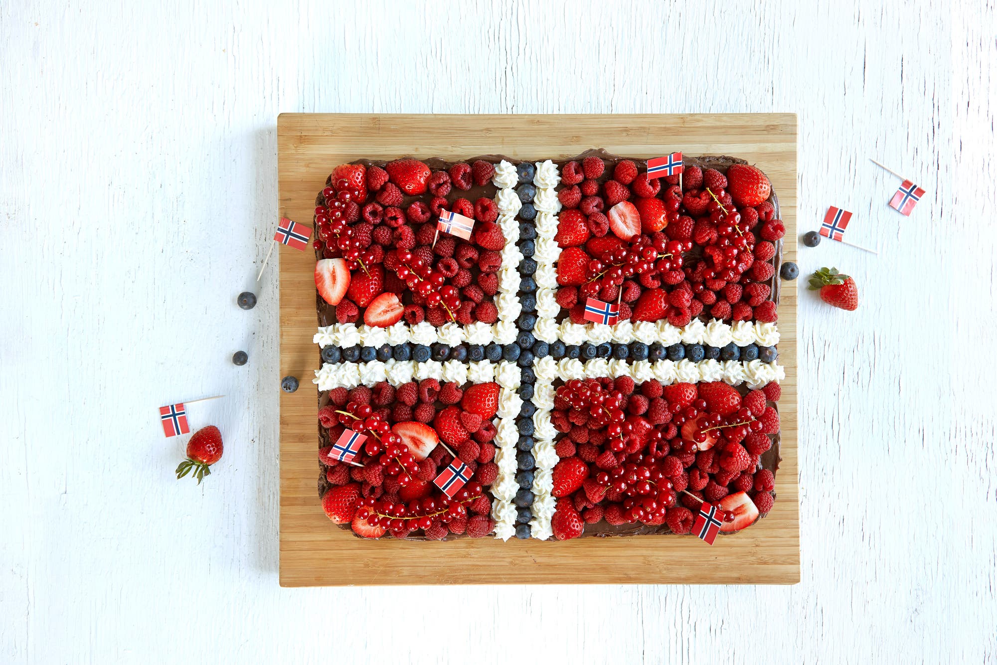 17. mai brownies med flagg