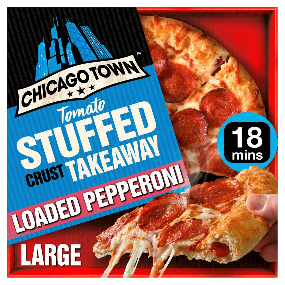 Chicago Town Spicy Pepperoni Takeaway Pizza Tomatfylt Skorpe