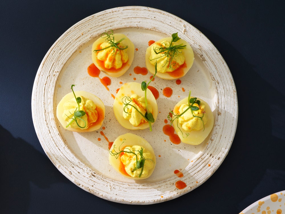 Veganske deviled egg