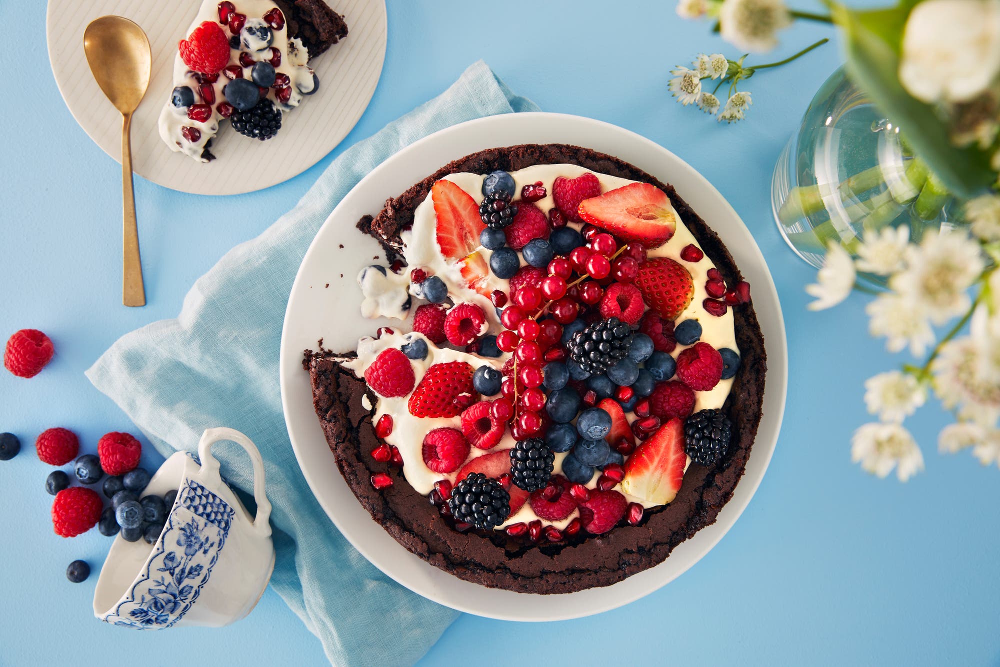 Enkel brownie med bær