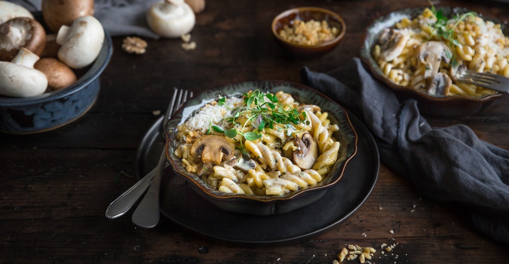 Kremet pasta med sopp